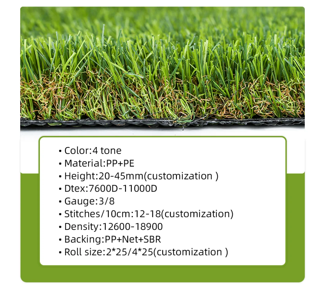 Artificial Grass &amp; Sports Flooring Synthetic Grass Green Color Natural Looking Cesped Artificial Grass Turf for Garden Field