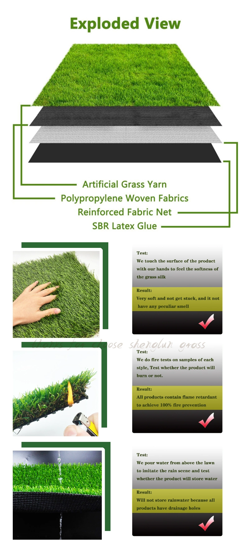 Hebei Factory 10mm-50mm Synthetic Turf Grass Mat Cesped Lawn Landscape/Garden Artificial Grass