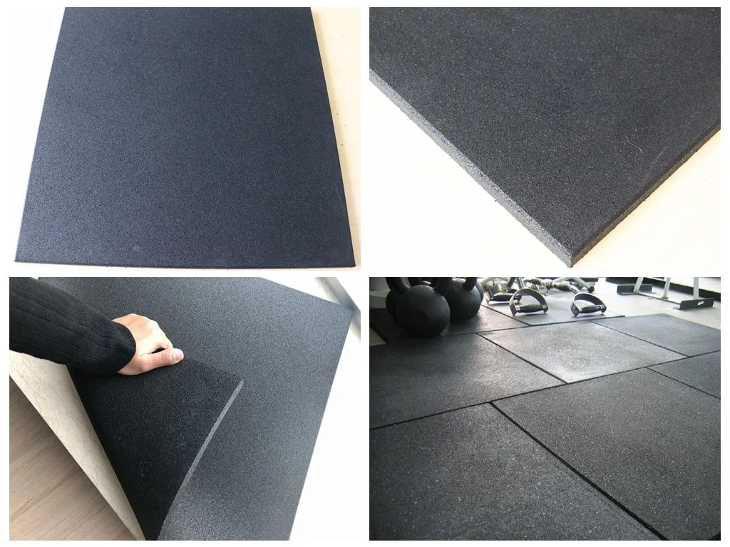 China Manufacture Wholesale Gym Rubber Floor Mat, Premium Commercial Rubber Gym Flooring Mat, Discount Home Rubber Gym Tiles Floor for Crossfit Fitness