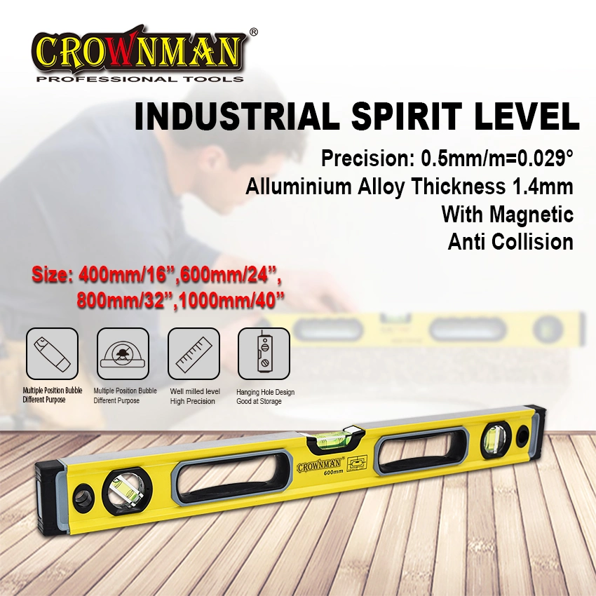 Crownman Measuring Tools, 16&quot;/24&quot;/32&quot;/40&quot; High Precision Aluminium Levels with Strong Magnetic