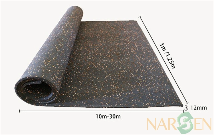 China Golden Manufacturer 3mm-20mm Thickness Shockproof Rubber Floor Mats/Gym Rubber Flooring Rolls/Sports Rubber Flooring for Gym
